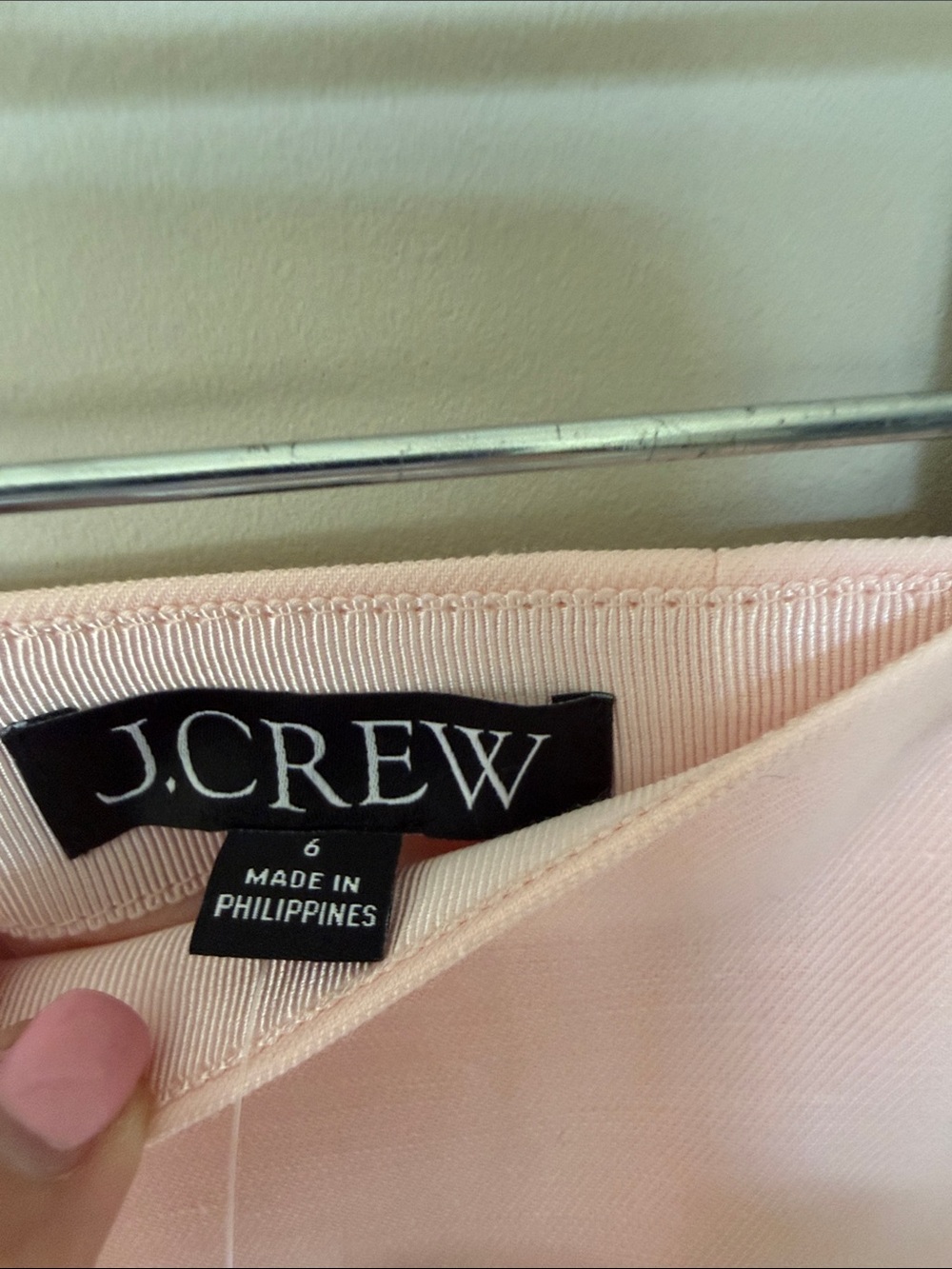 J. Crew Pale Pink Blush Linen Blend Scalloped Hem Mini Skirt s 6 - Picture 6 of 8